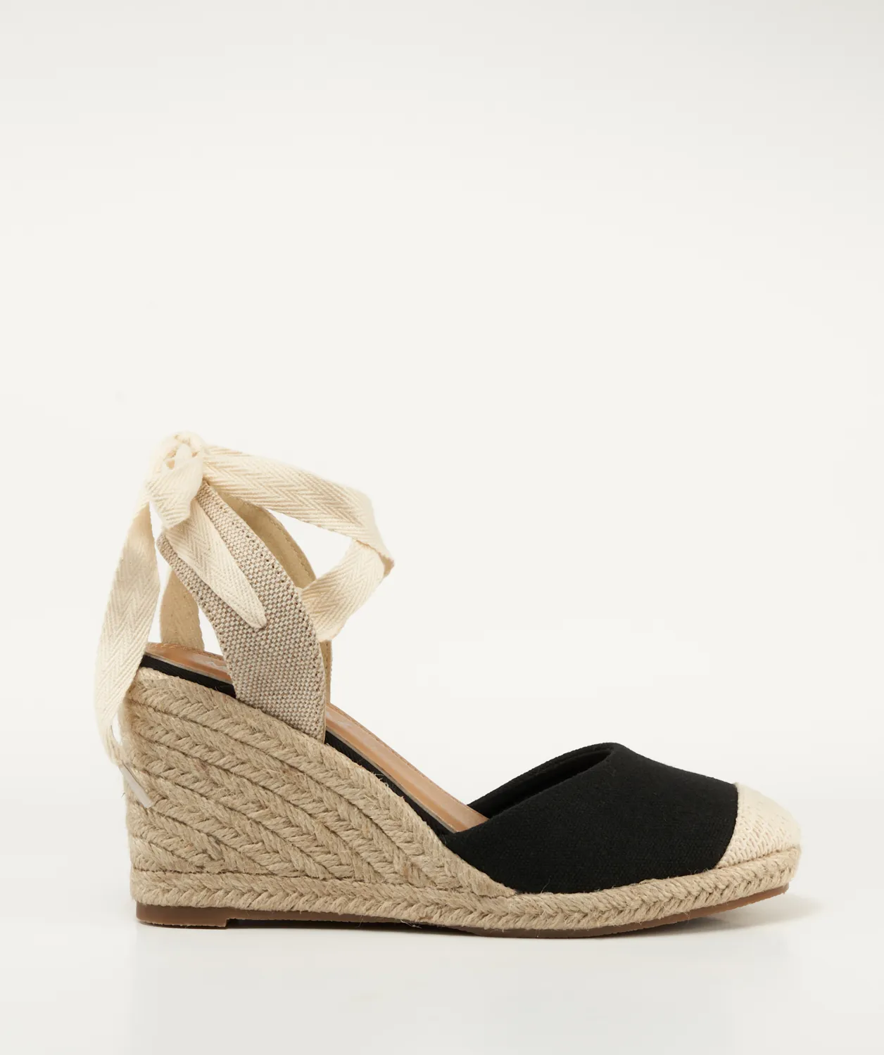 Tied wedge espadrille